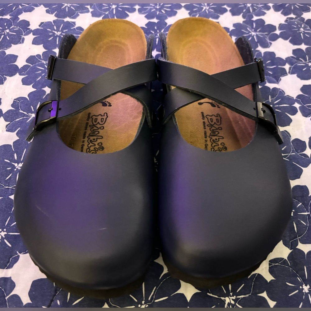 Birkenstock Navy Blue Mules